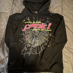 Black “Pink” spider hoodie