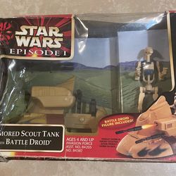 Star Wars collectible - Episode 1 - ARMORED SCOUT TANK WITH BATTLE DROID