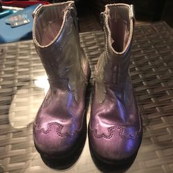 Kids metallic Sz 7 zip up boots