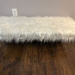 Modern  Faux Fur Long Bench