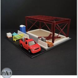 The Construction Site Diorama Compatible with 1:64 Scale Hotwheels diecast cars