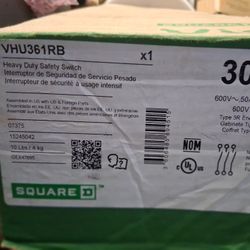 Sqaure D  VHU361RB  30amp Disconnect  600v