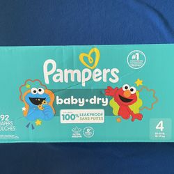 Pampers Baby Dry Size 4 Diapers - 92 Count - NEW IN BOX