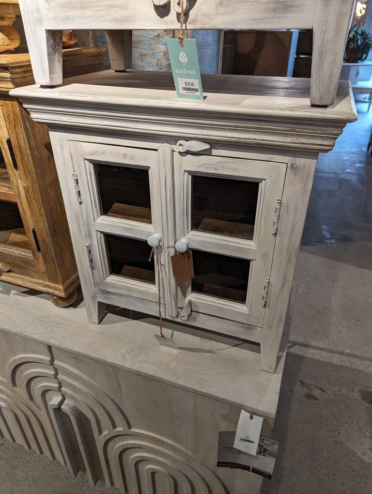 Two Door Small Cabinet Style End Table 