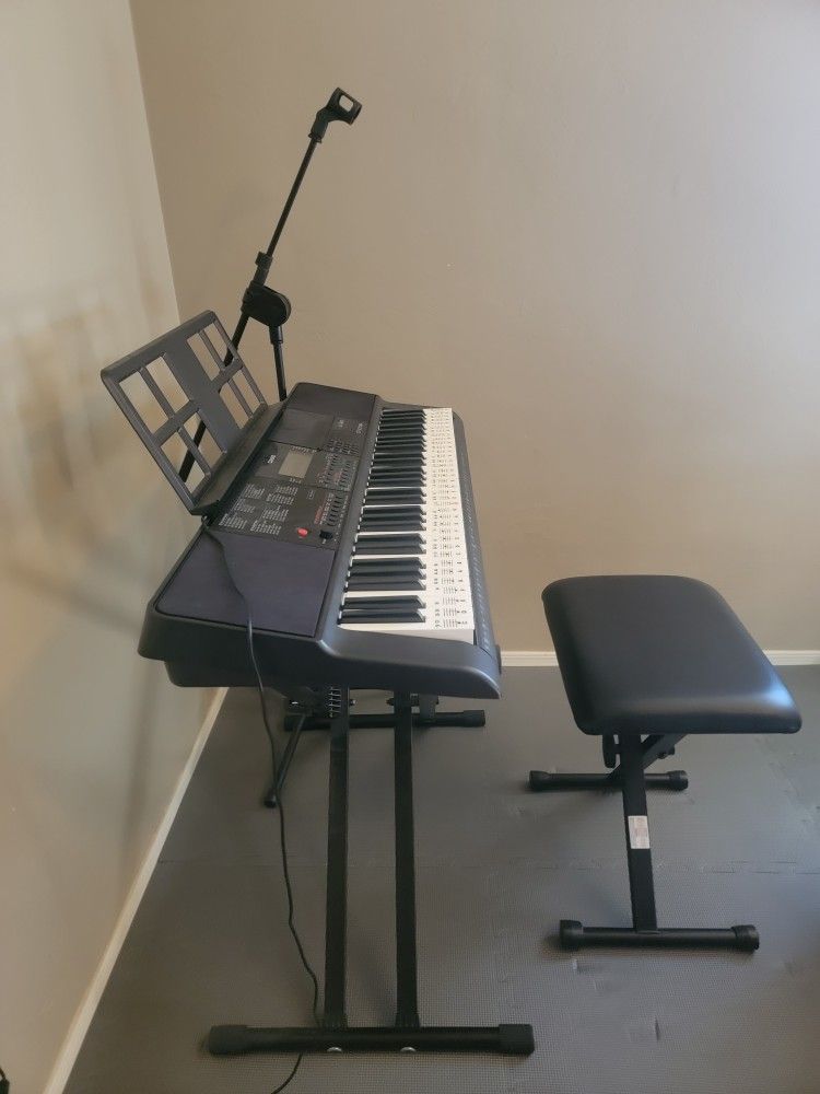 Casio Keyboard, Stand And Seat