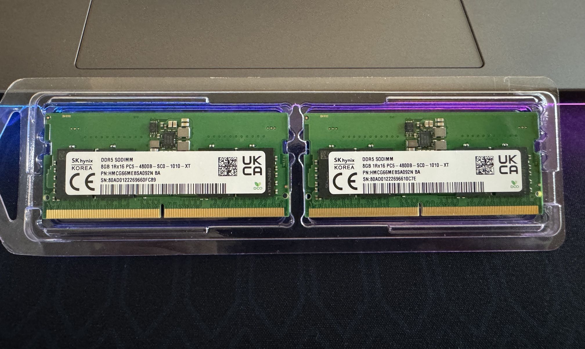 16GB (2x8GB) LAPTOP DDR5, 2024 Newest SK-Hynix 4800MHz SODIMM PC5-4800B-SC0.