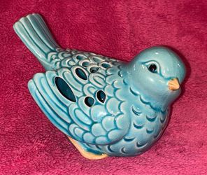 Vintage Ceramic Blue Bird Sachet Potpourri Holder 6” x 4.5” x 4” FLAWLESS!