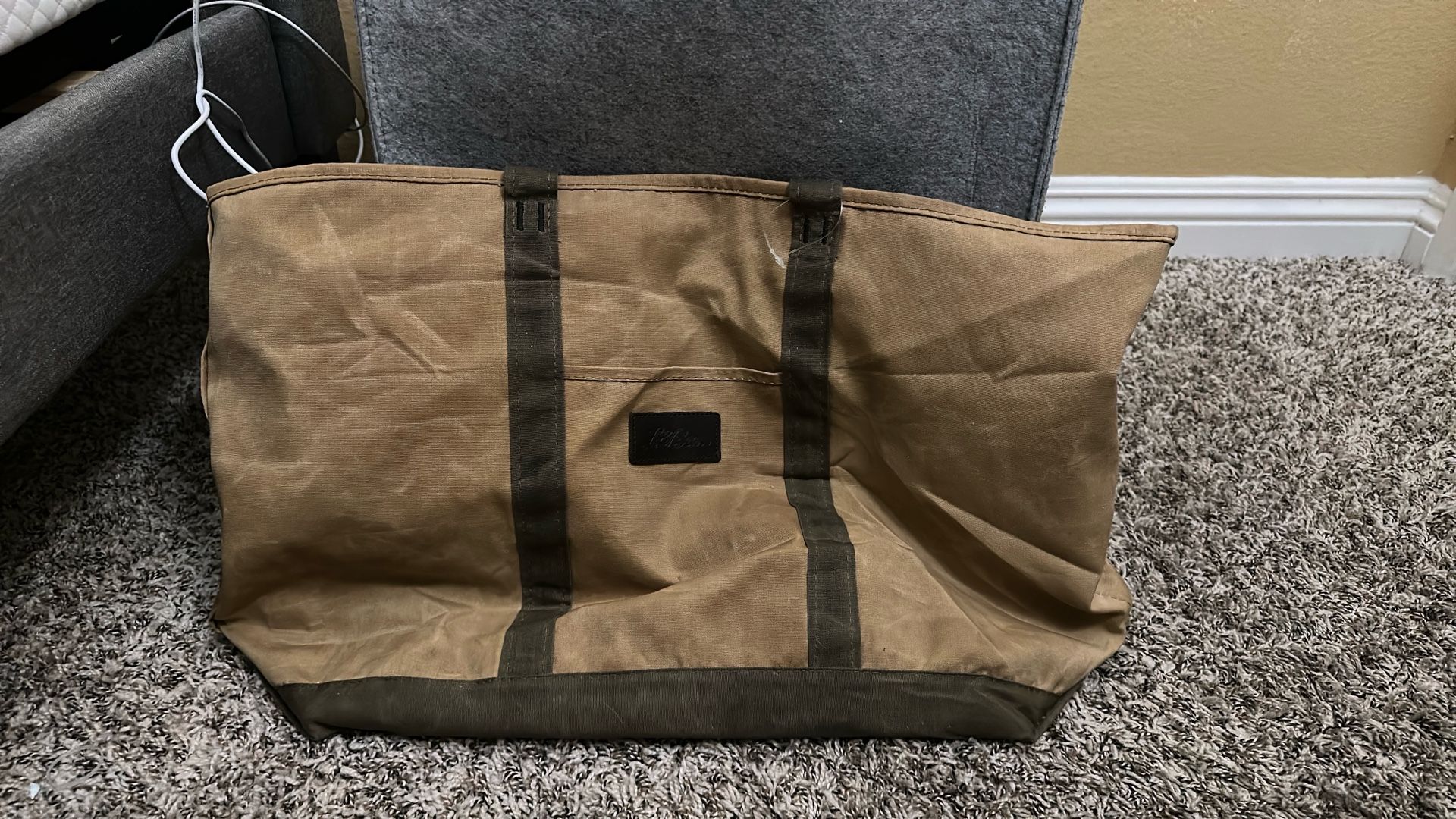 L.L Bean Waxed Canvas Tote Bag Large