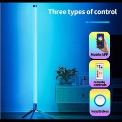 Smart RGB Floor Lamp Wireless APP Dimming RGB Floor Lamp, Smart RGB LED. remote Control + USB Cable