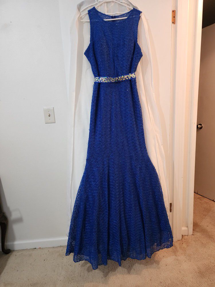 Blue Full Length Formal Dress 