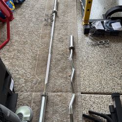 6 Foot Olympic Bar With Clamps