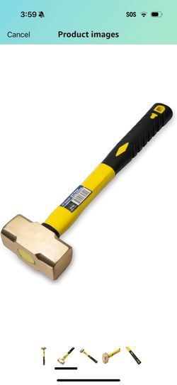 Stark USA 2-Pounds Sledge Hammer 2lbs Brass Head Fiber Glass with Comfortable Handle