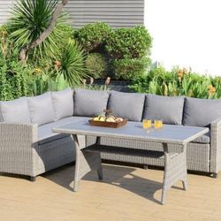 BRAND NEW 3 Piece Seating Set Made Of Synthetic Wicker And Olefin Cushions | Ideal Furniture Set For Outdoor