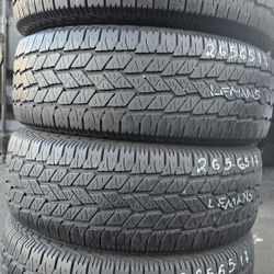 4 USED TIRES 265/65R17 LEMANS SUV A/SII  w/80% Thread All 4 Installed $300