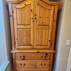 SOLID WOOD Armoire with Drawers