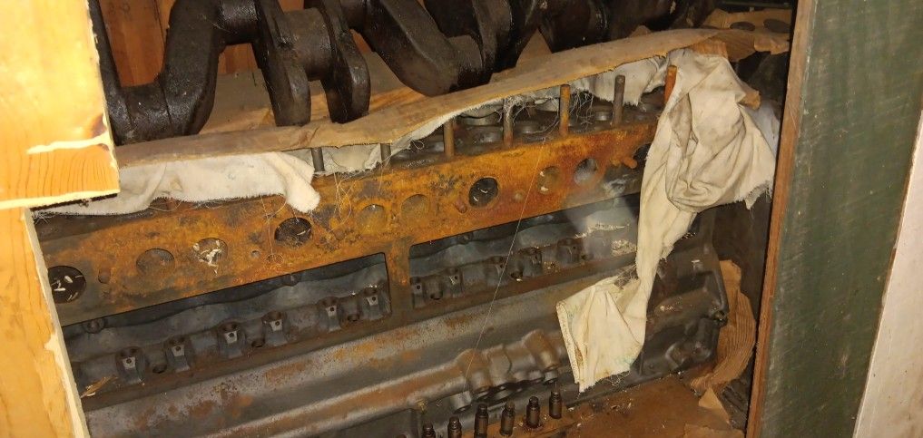Old Car Straight 8 Motor