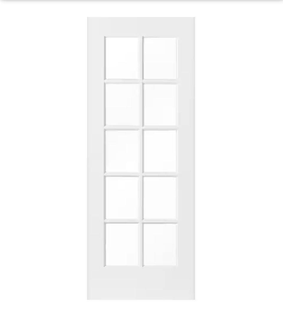 Krosswood Doors 30 in. x 80 in. 10-Lite Solid Core MDF Primed Interior Door Slab