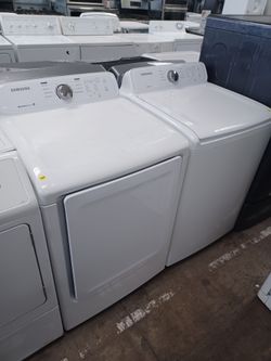 SAMSUNG HE TOP LOAD WASHER AND ELECTRIC DRYER SET