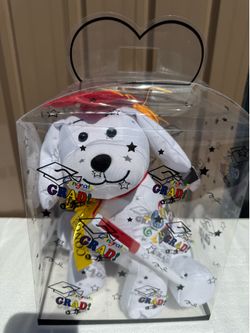 Red Graduation Autograph Stuffed Dog