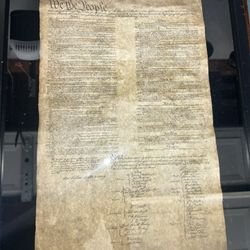 Replica Of The Constitution Of The United States Shadow Box