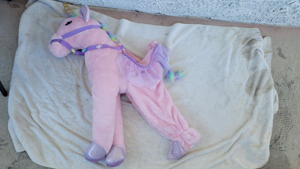 Dream Play Imagine Unicorn Step in Halloween Costume Sz 2-4 Child toddler Pink dress up