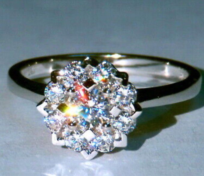 EFFECT 3Ct 100% Natural Diamond 14K White Gold Engagement Wedding Ring R38