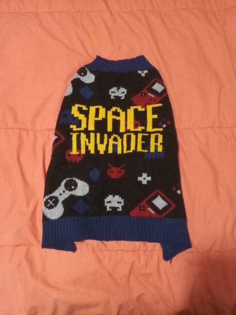 Space Invaders Dog Sweater 