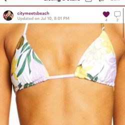 Vitamin A Swimwear Floral Gia Bikini Top in Soleil - 6/S - NWT New with tags!