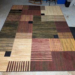 Multicolored 8' x 10' Geometric Rug