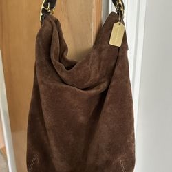 Coach Brown Suede Large Hobo Bag
