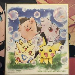 Pokemon Shikishi Art Togepi Pichu Cleffa Igglybuff Part 2 No.04 Bandai Nintendo