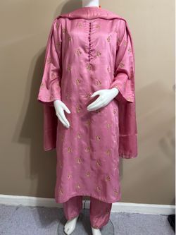 Viscous embroidered 3piece dress