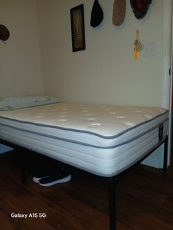 Pillow Top Mattress on Metal Bed Frame