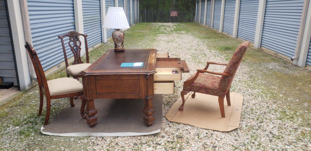 Wood TABLE Desk And Chair Set