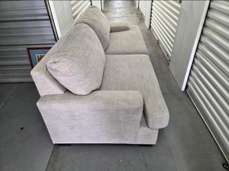 Light Beige Gray Textured Fabric Sofa