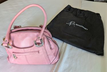 B Makowsky Pink Leather Handbag 