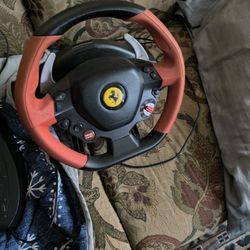 Steering Wheel And Brake And Gas Pedal For Xbox One Great For Racing Games