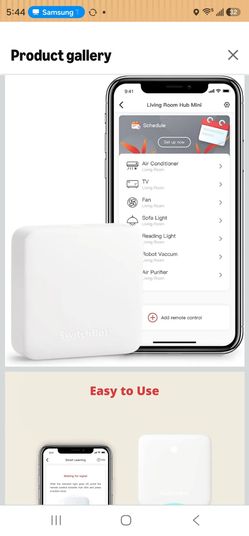 SwitchBot Hub Mini Smart Remote - IR Blaster, Link SwitchBot to Wi-Fi (Support 2.4GHz), Control TV, Air Conditioner, Compatible with Alexa, Google Hom