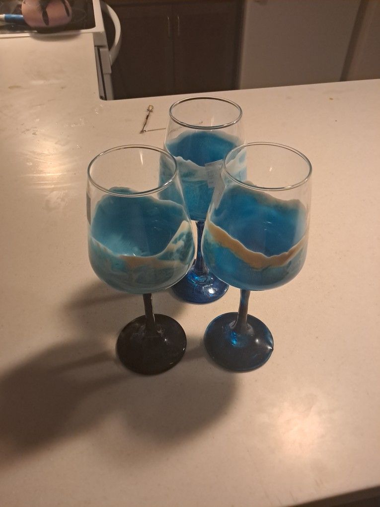 Gorgeous Handpainted Wine Glasses