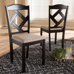 Red Barrel Studio Ruth Modern Contemporary Dark Brown Finished Dining Chairs Frame Only (Set of 2)