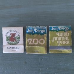 3 Vintage Matchbooks San Diego Zoo