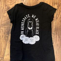 Girls Sz 10/12 Black Wednesday T-shirt