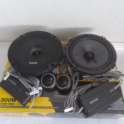 KICKER 1 PAIR 6.5 INCH 300 WATTS COMPONENT SET WITH CROSSOVER CAR SPEAKER ( BRAND NEW PRICE IS LOWEST INSTALL NOT AVAILABLE 