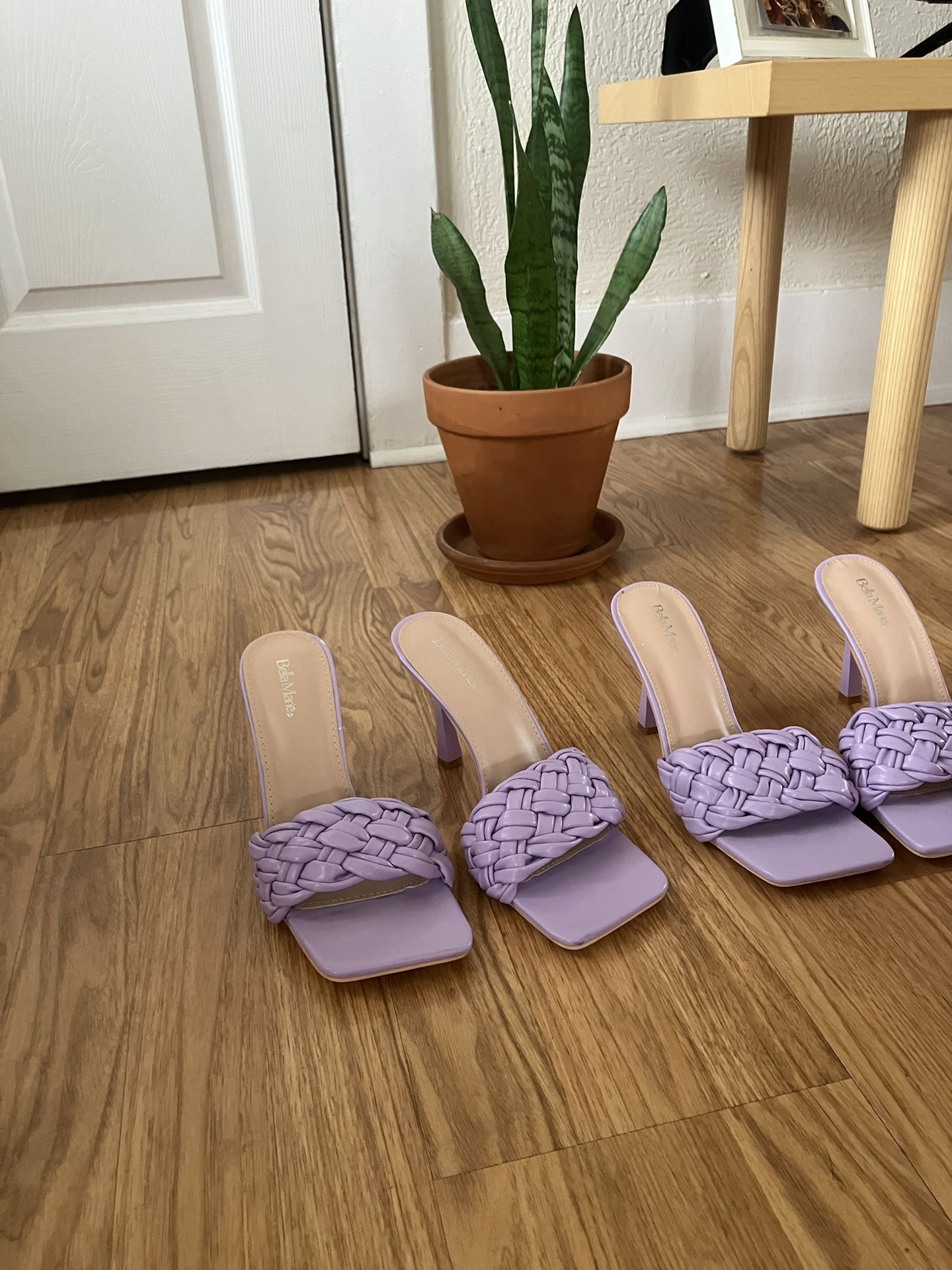 Light Purple Lavender Braided Heels NEW