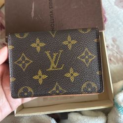 Vintage Pre-owned Louis Vuitton Leather Monogram Card Holder 