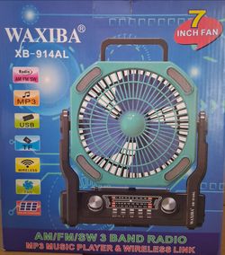 Radio, Fan, Wireless, USB &  Solar charger