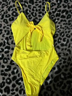 Neon Yellow one piece swimsuit