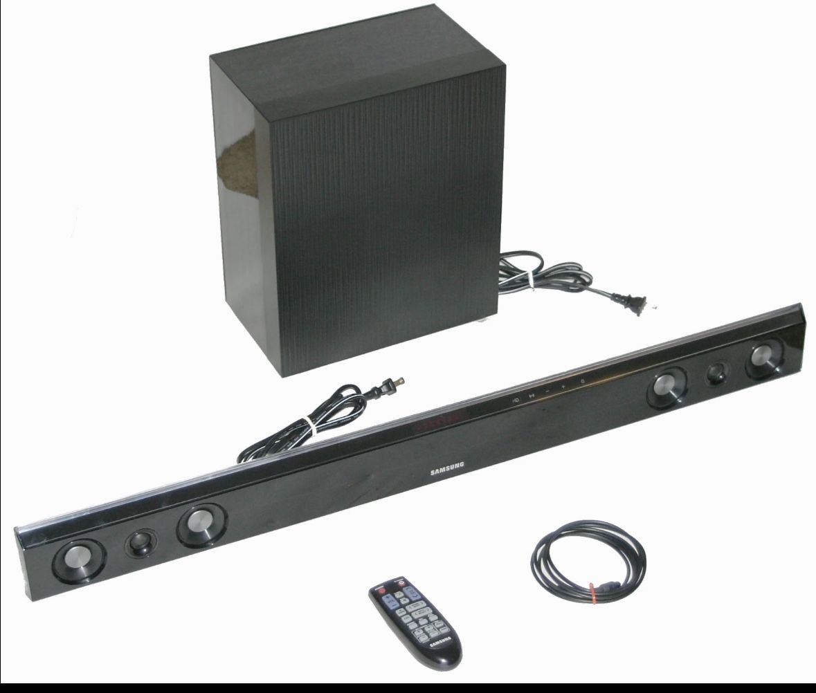 Samsung HW-D450 / ZA 2.1 Channel O Speaker & PS-WD450 Wireless Subwoofer taking up too much room for $30 is yours