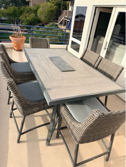 Agio Portland 7-piece High Dining Fire Set