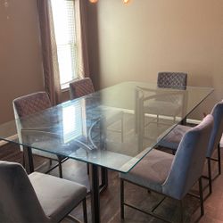 Glass Dinning Room Table And Chairs 